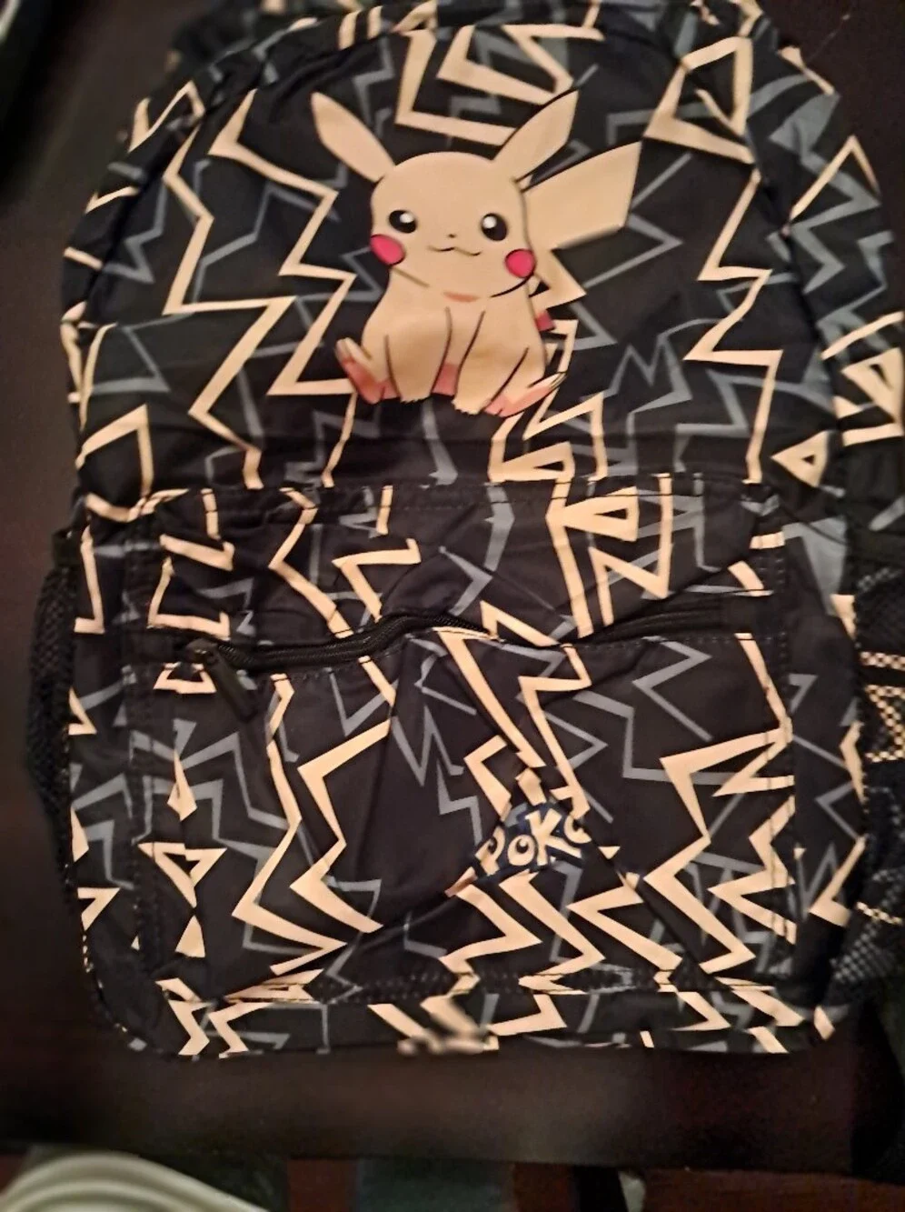 Kids Black Pikachu Graphic Backpack